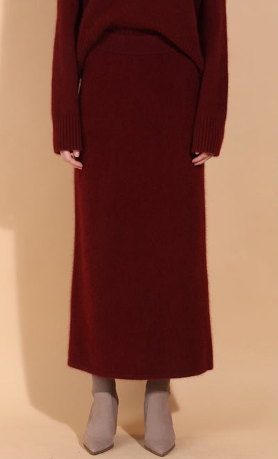 Wool Mohair Blended Maxi Knit Skirt
