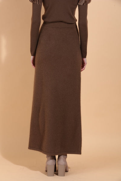 Wool Mohair Blended Maxi Knit Skirt