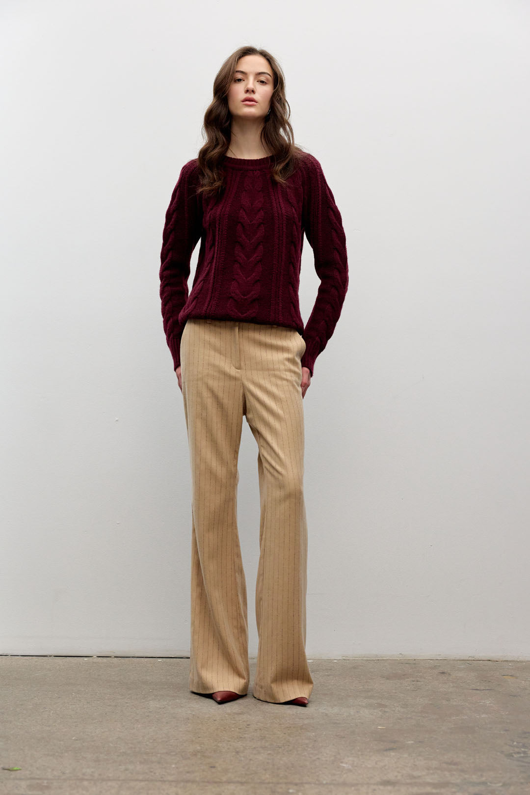 Pinstripe flared pant
