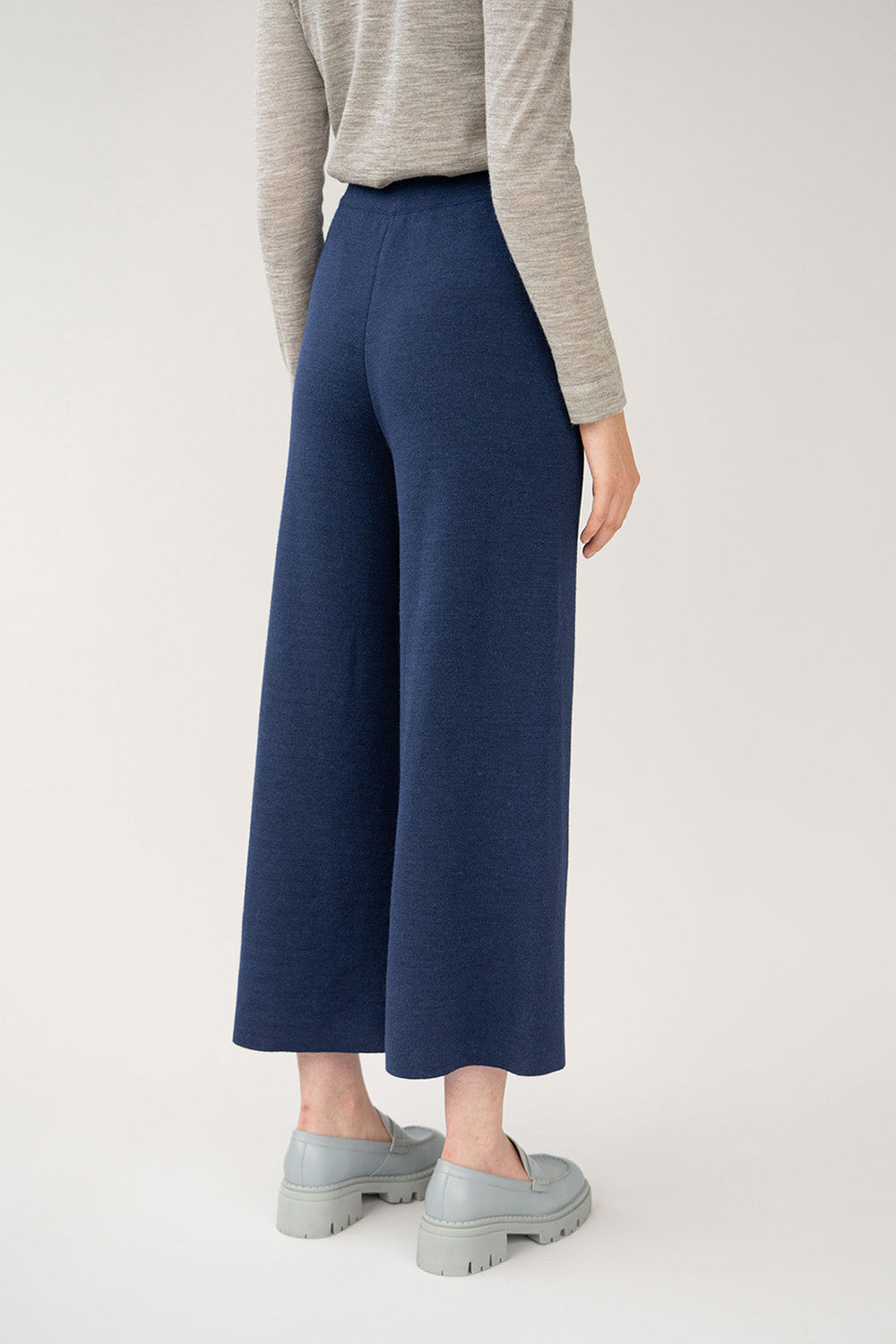 WIDE LEG TROUSERS - NAVY