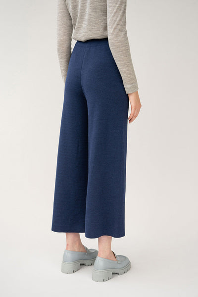 WIDE LEG TROUSERS - NAVY