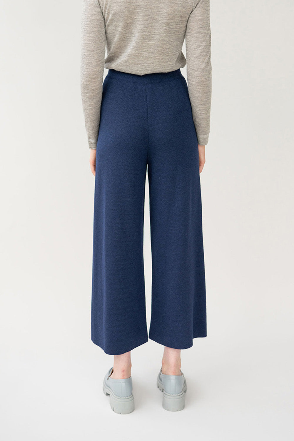 WIDE LEG TROUSERS - NAVY