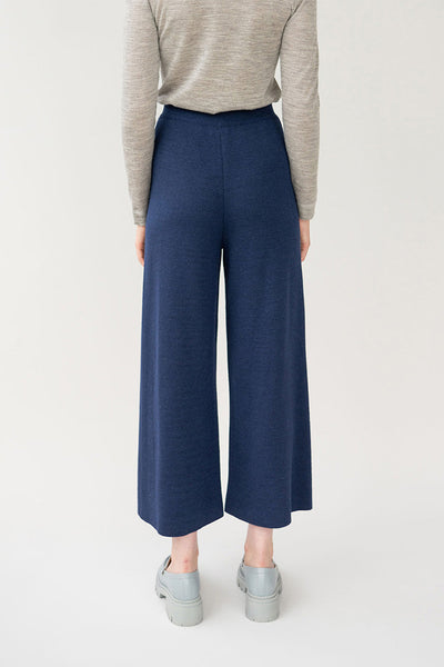 WIDE LEG TROUSERS - NAVY
