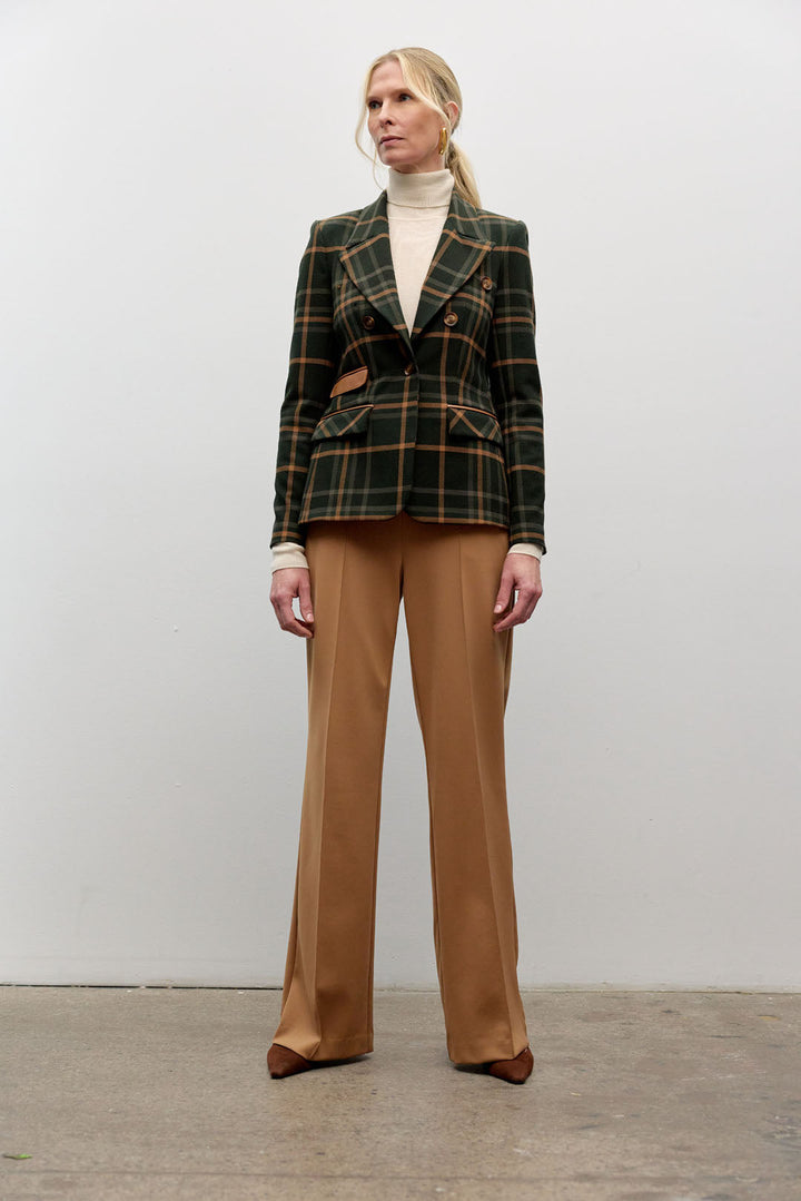 Double breast plaid jacket