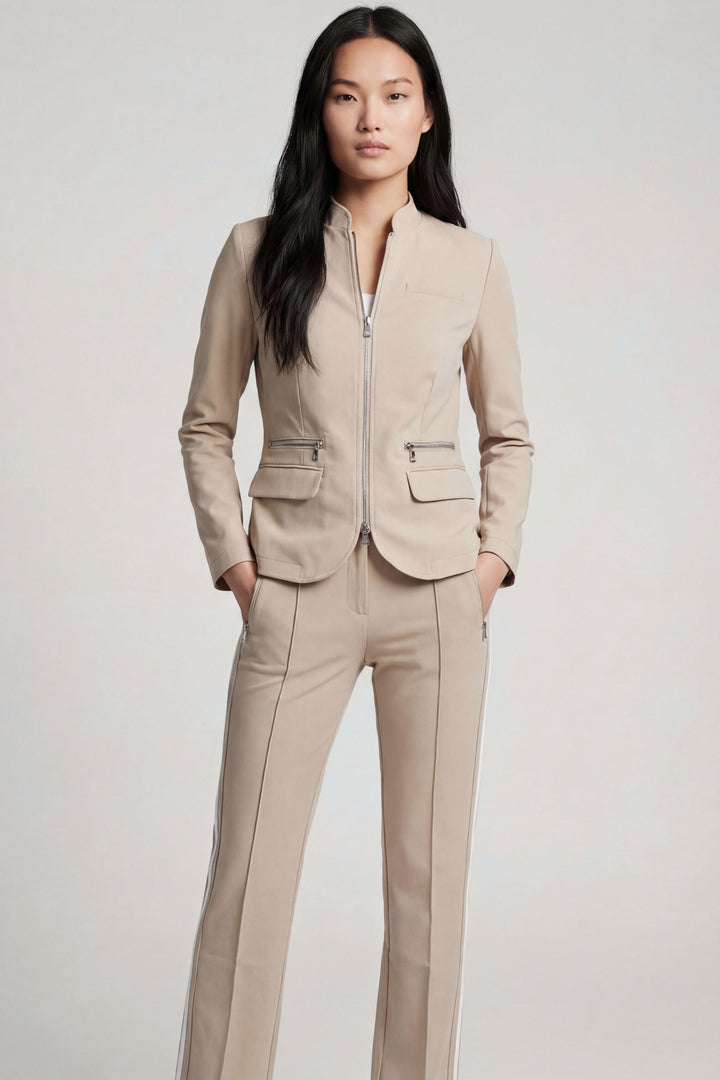 Gisela Aeroflow Zip Front Twill Blazer