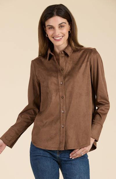 FAUX SUEDE CLUBSHIRT