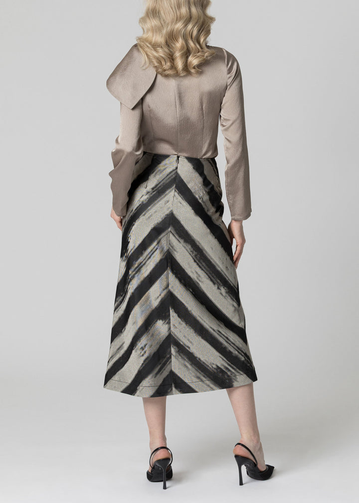 Photo Stripe Jacquard Skirt