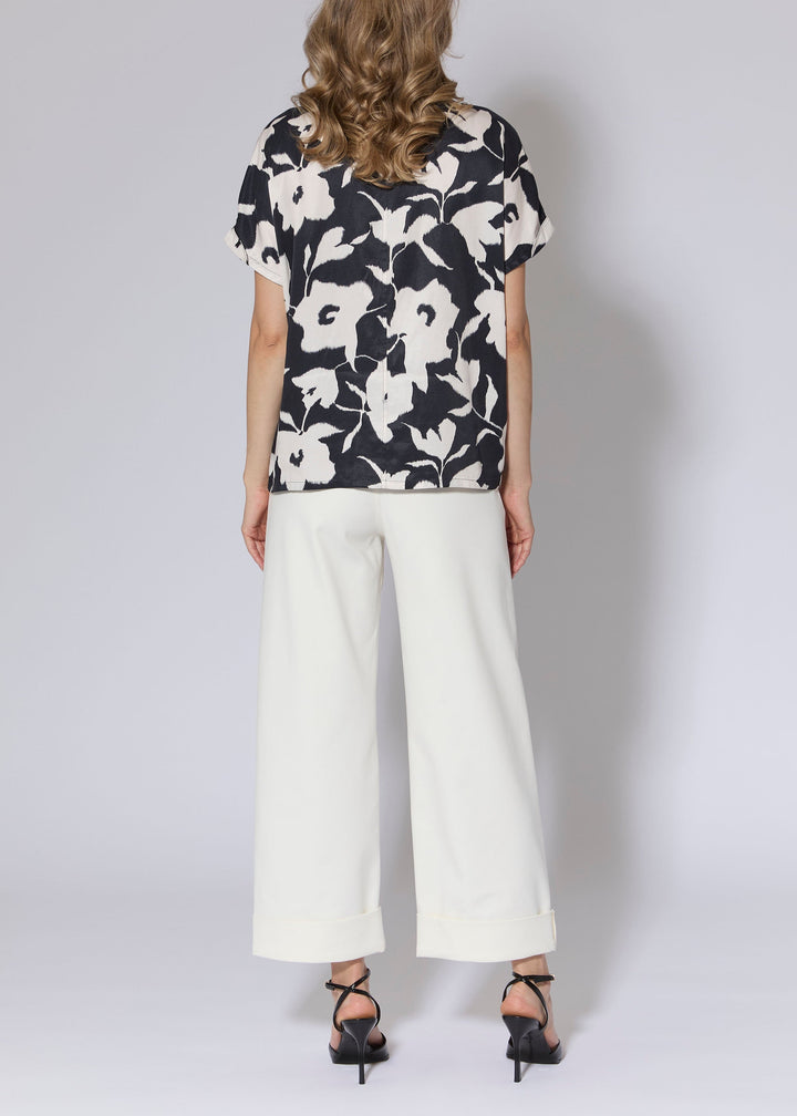 Abstract Floral Print Top