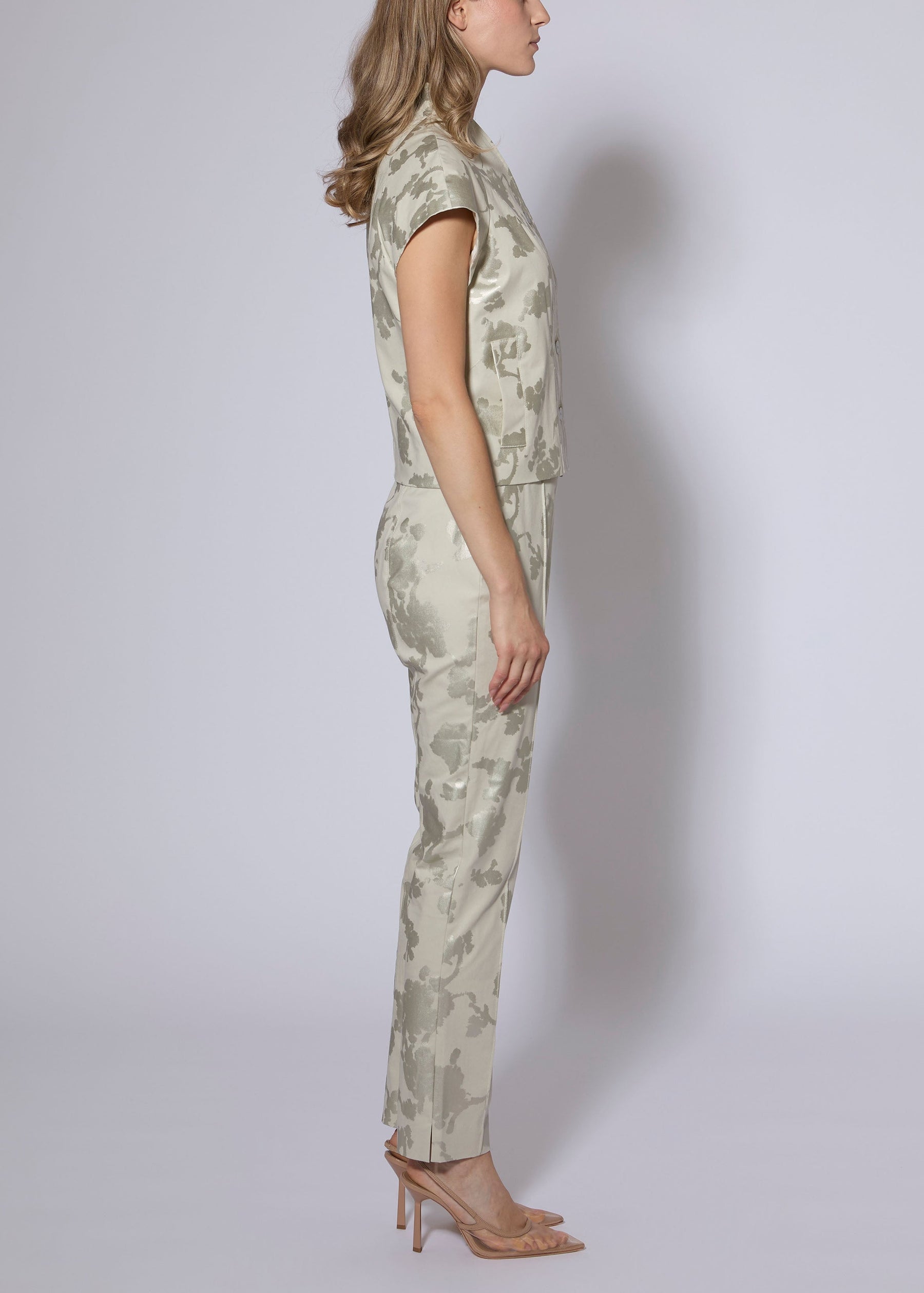 Floral Foiled Sateen Pant
