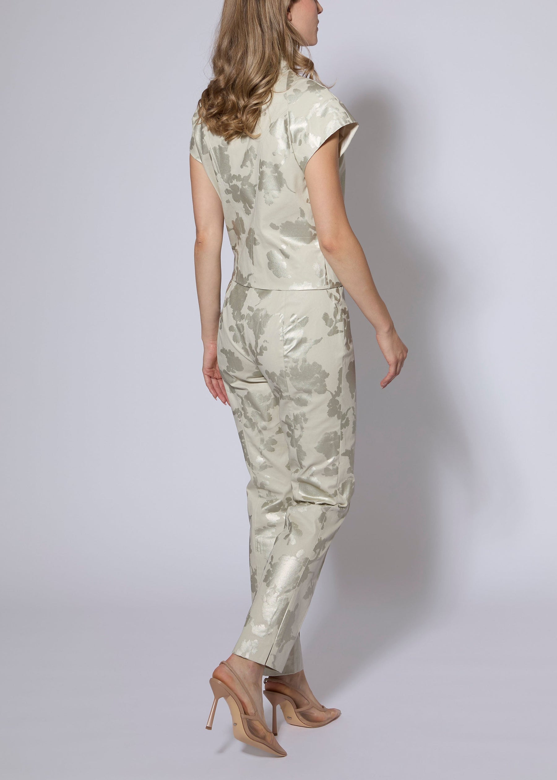 Floral Foiled Sateen Pant