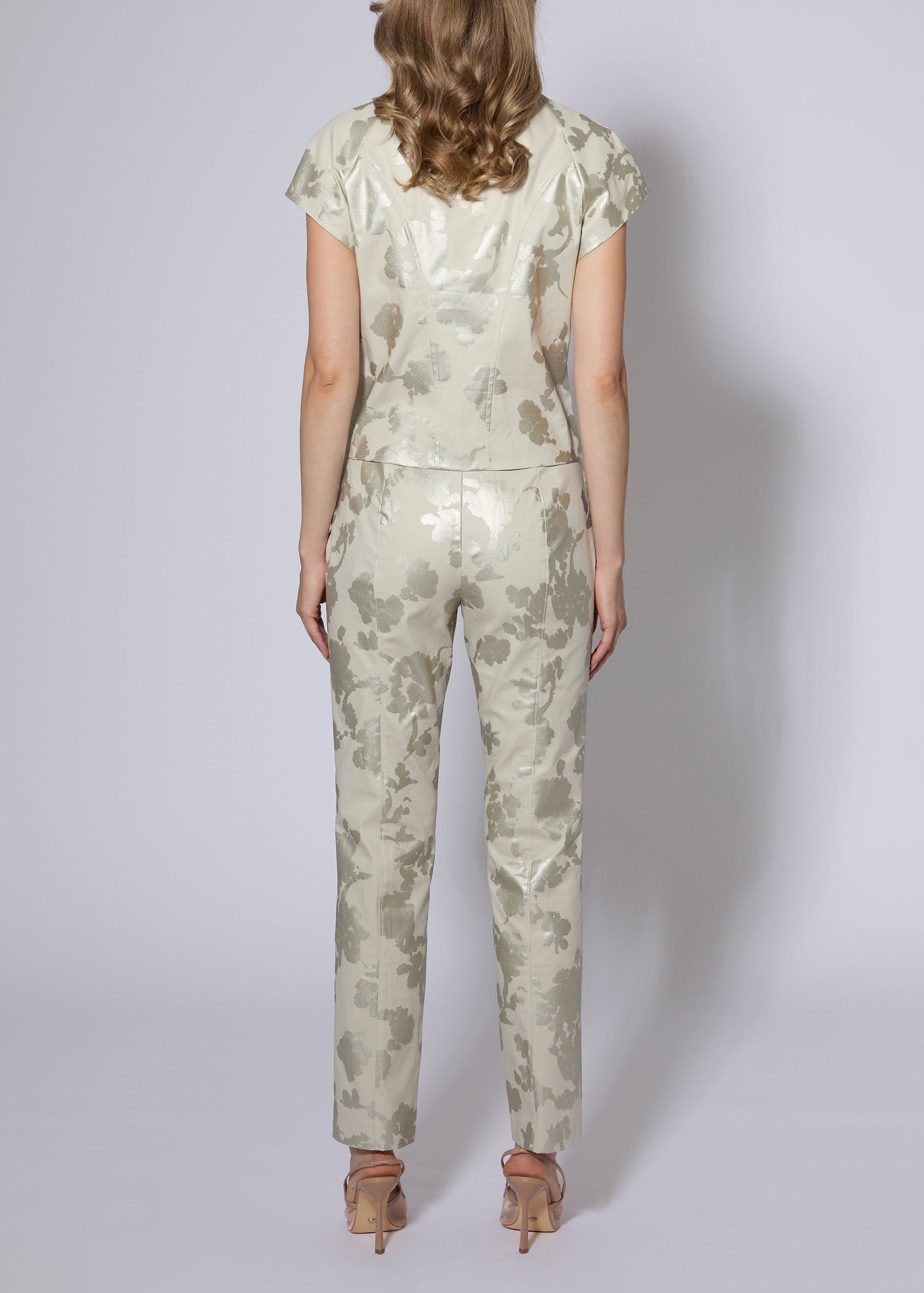 Floral Foiled Sateen Pant