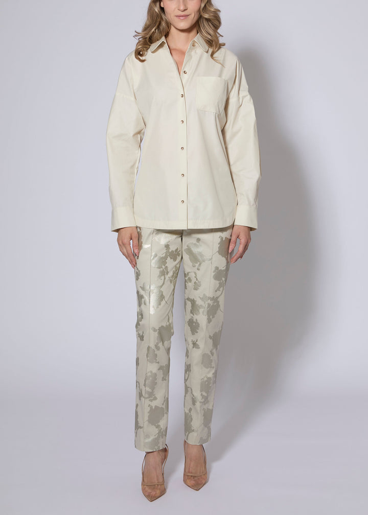 Floral Foiled Sateen Pant