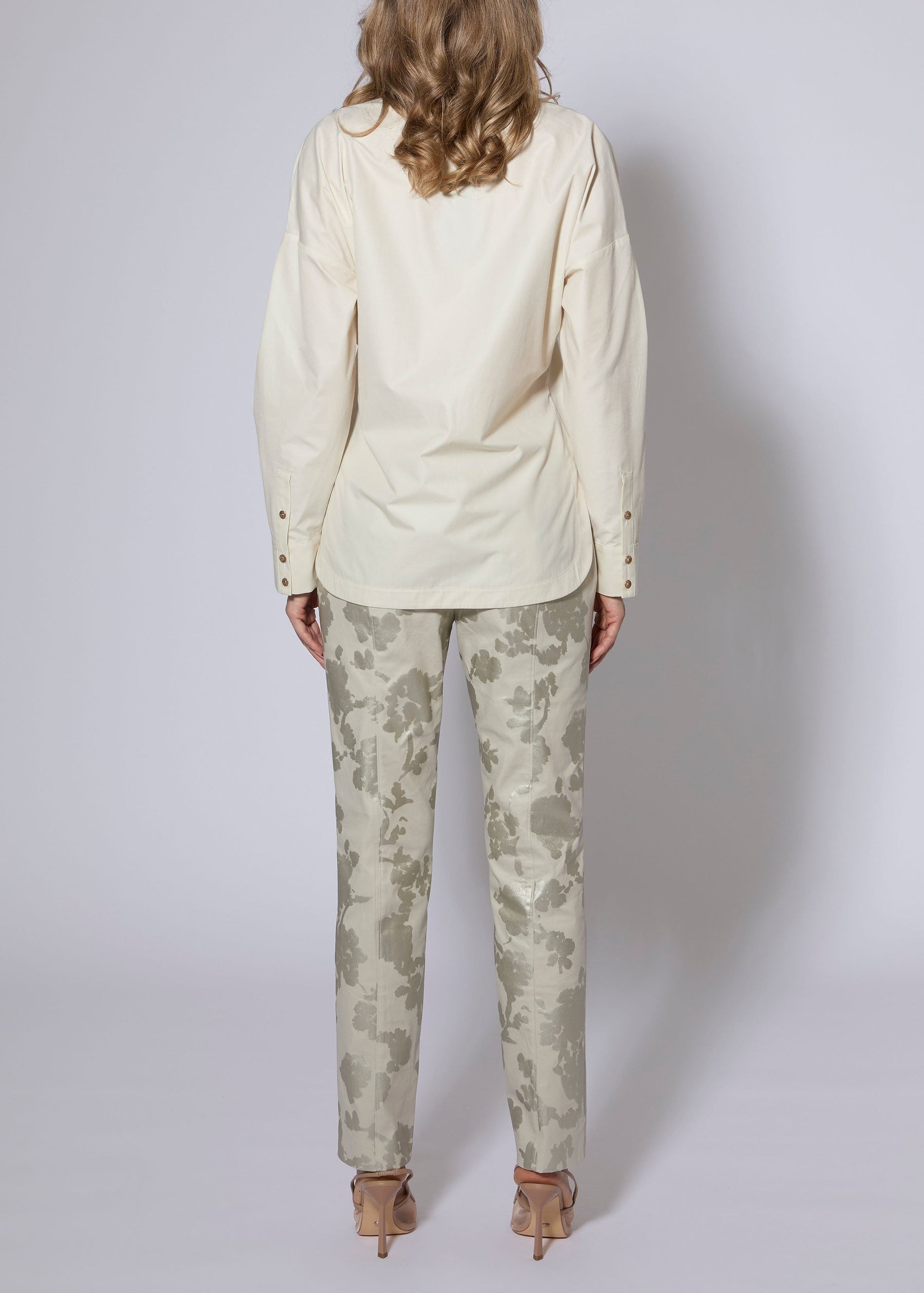 Floral Foiled Sateen Pant