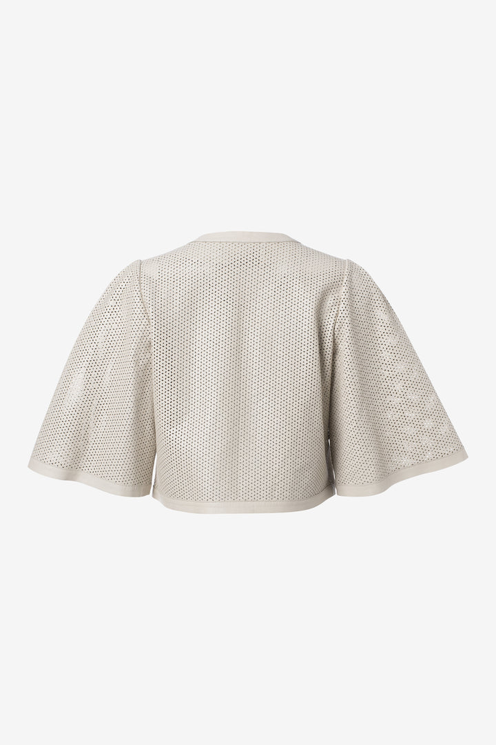 Perforated leather Short jacket