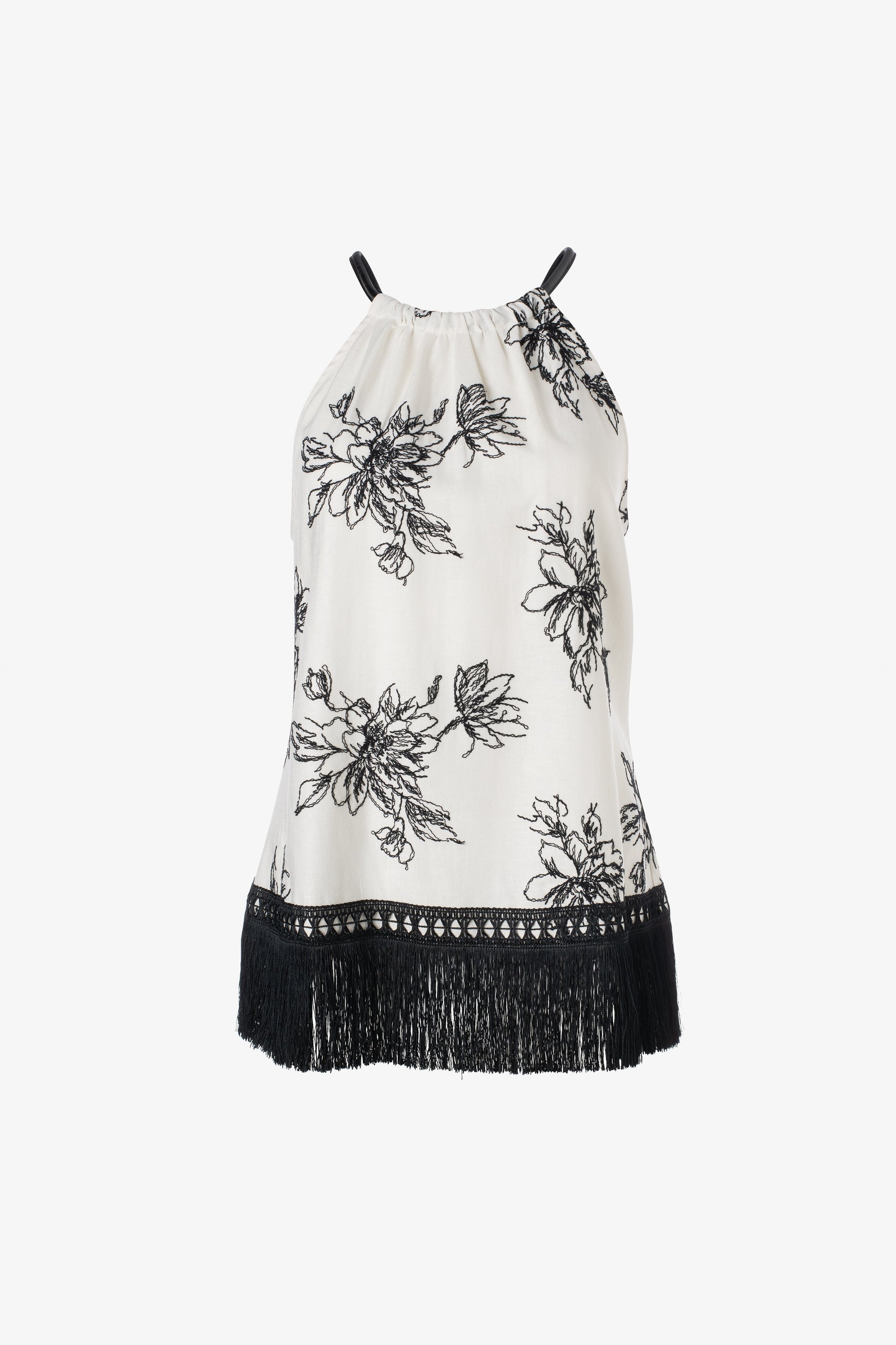 Embroided halter top