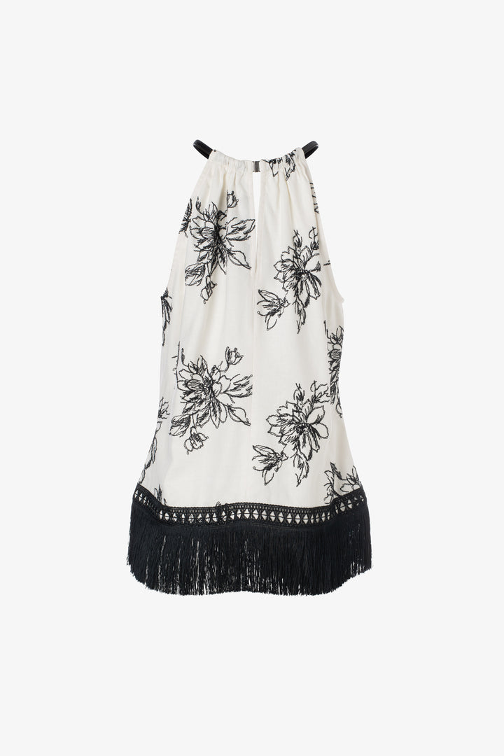 Embroided halter top