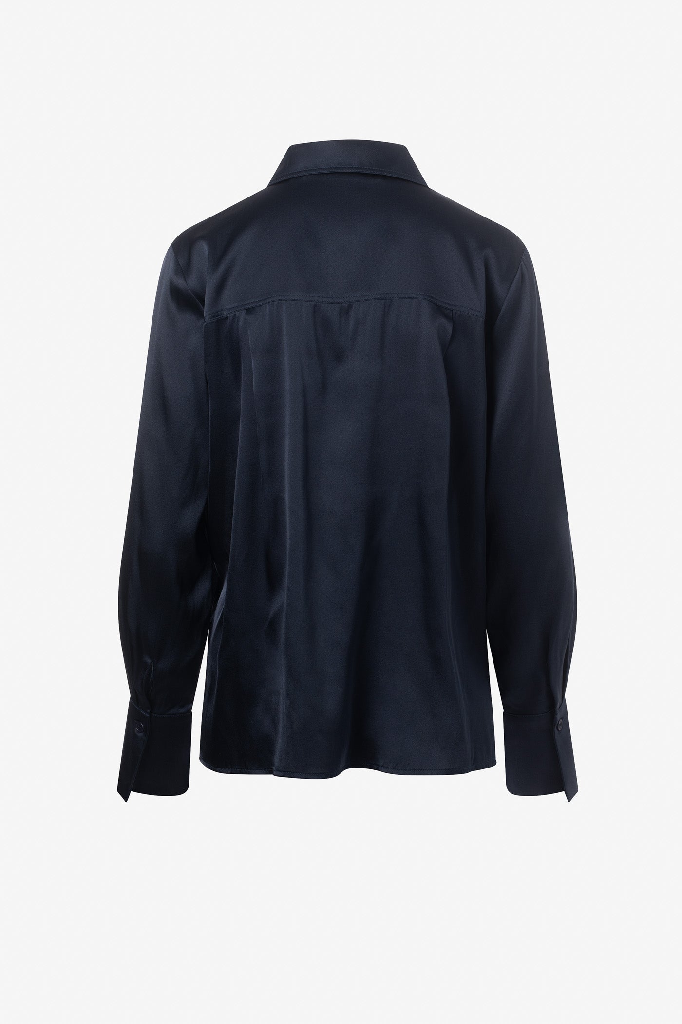 Button down classic stretch silk blouse