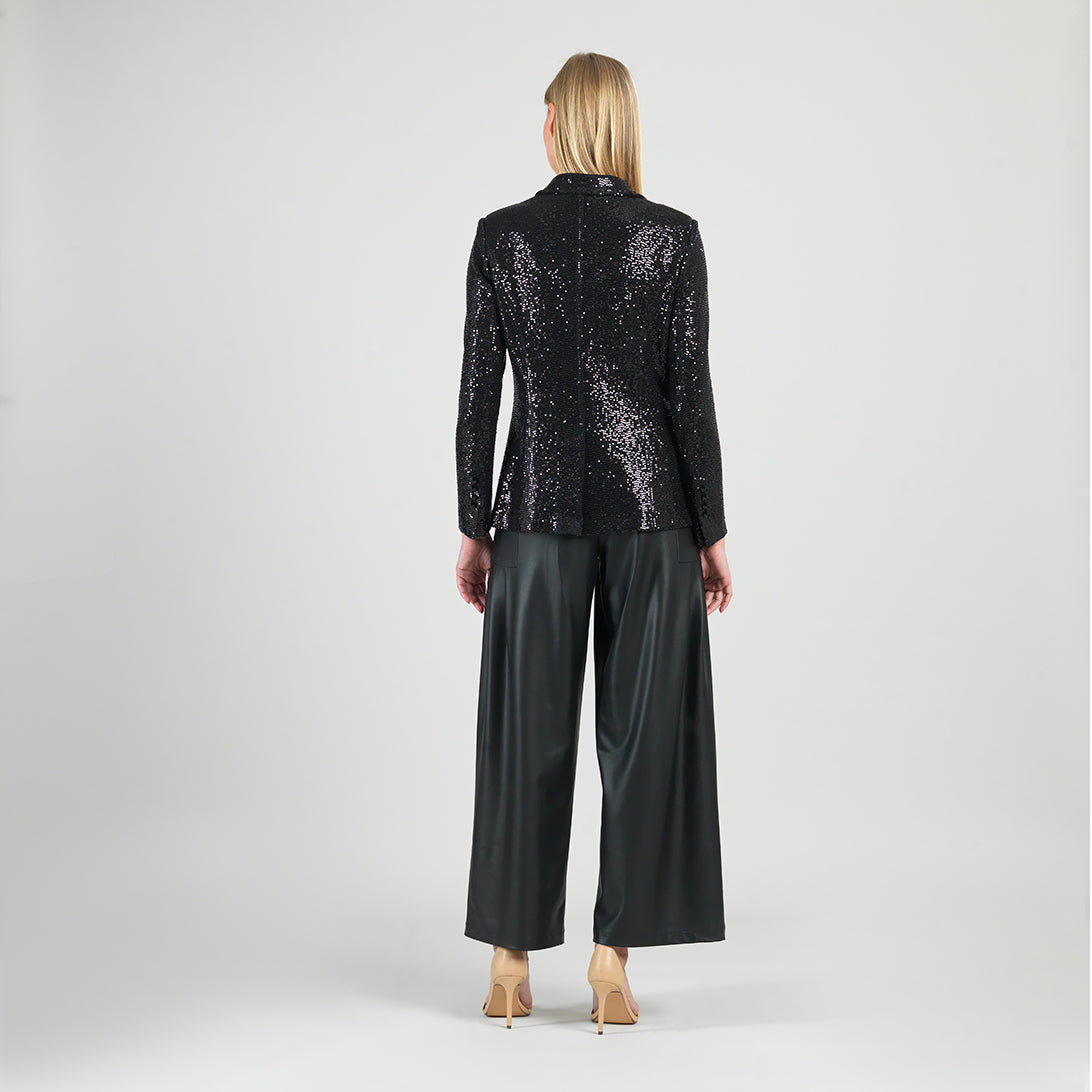 Sequin Knit - Signature Pocket Blazer - Black