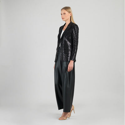 Sequin Knit - Signature Pocket Blazer - Black