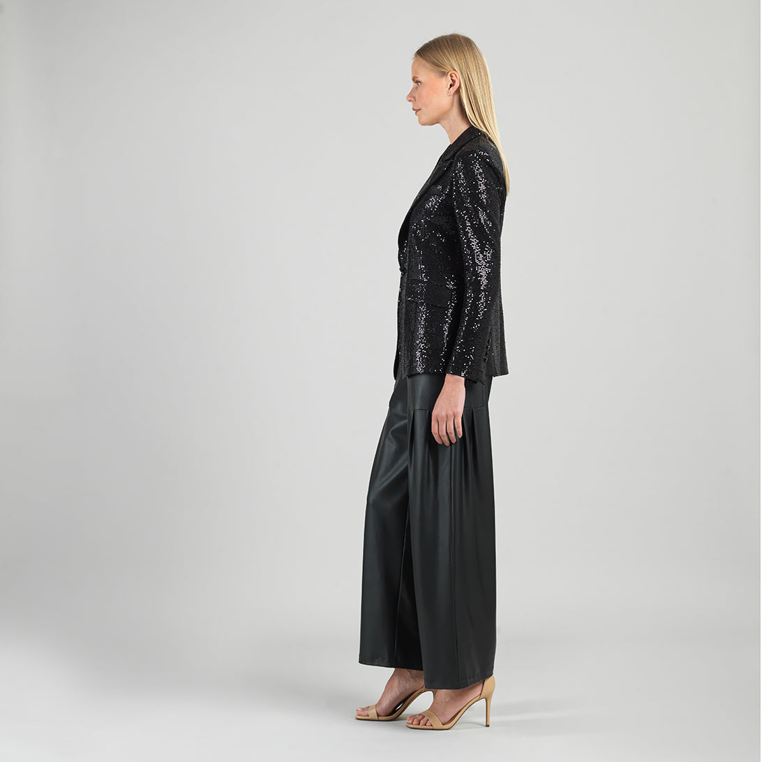 Sequin Knit - Signature Pocket Blazer - Black