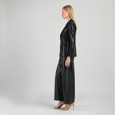 Sequin Knit - Signature Pocket Blazer - Black