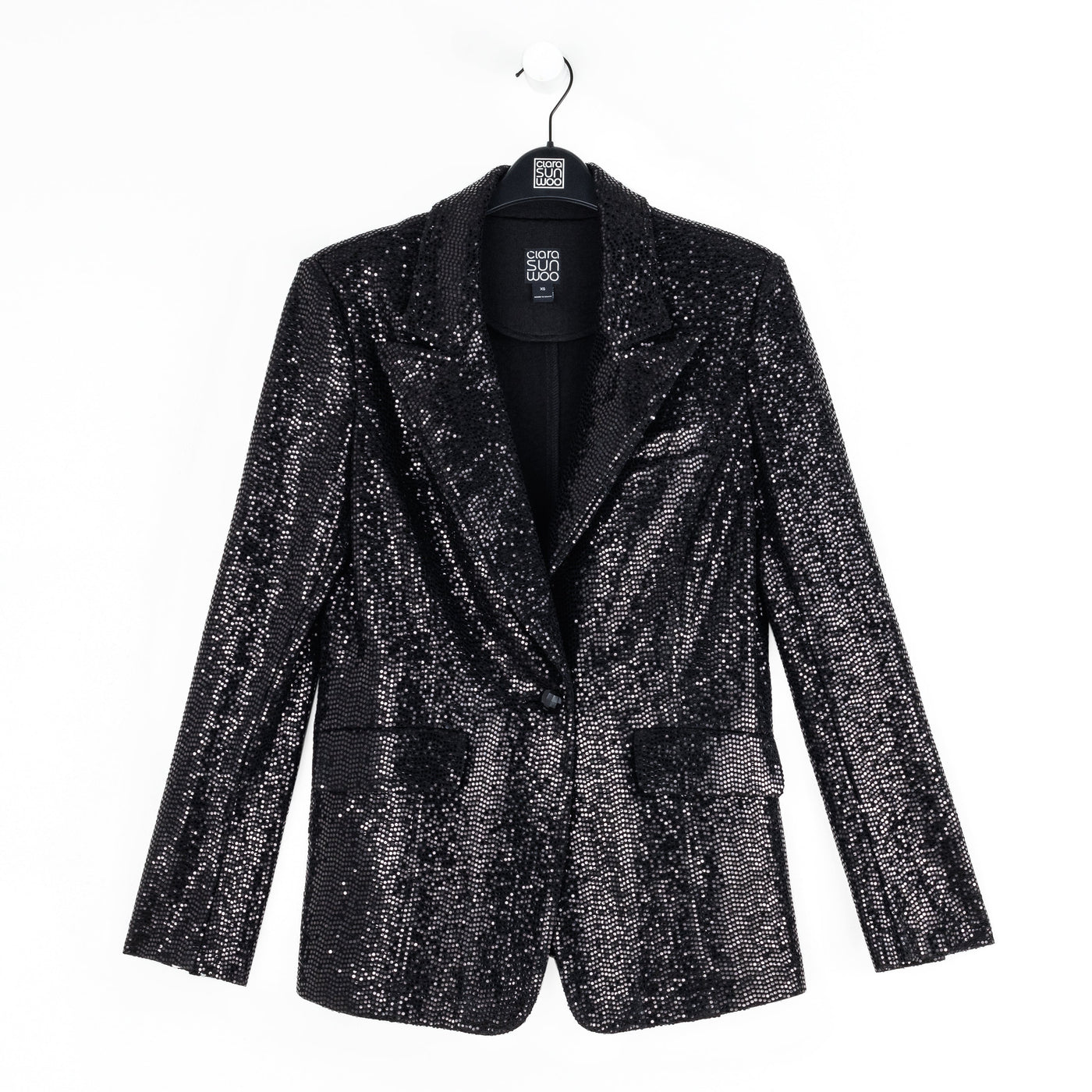 Sequin Knit - Signature Pocket Blazer - Black
