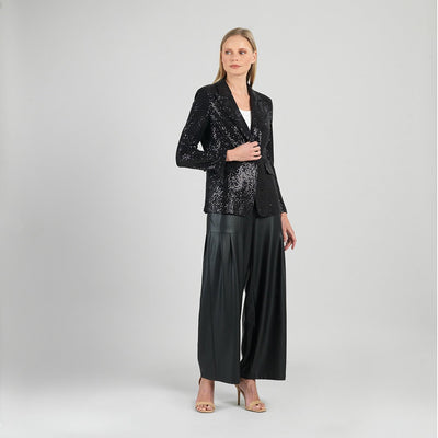 Sequin Knit - Signature Pocket Blazer - Black