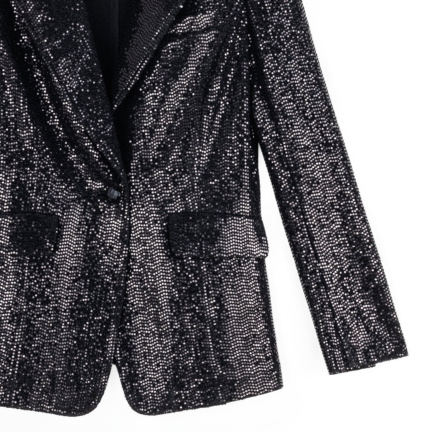 Sequin Knit - Signature Pocket Blazer - Black
