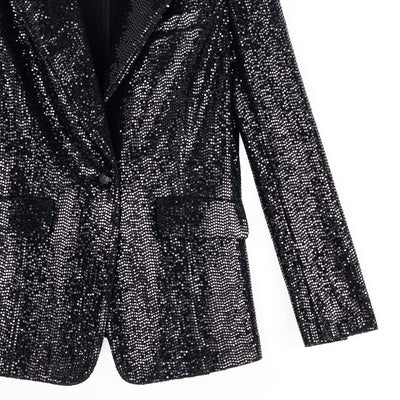 Sequin Knit - Signature Pocket Blazer - Black