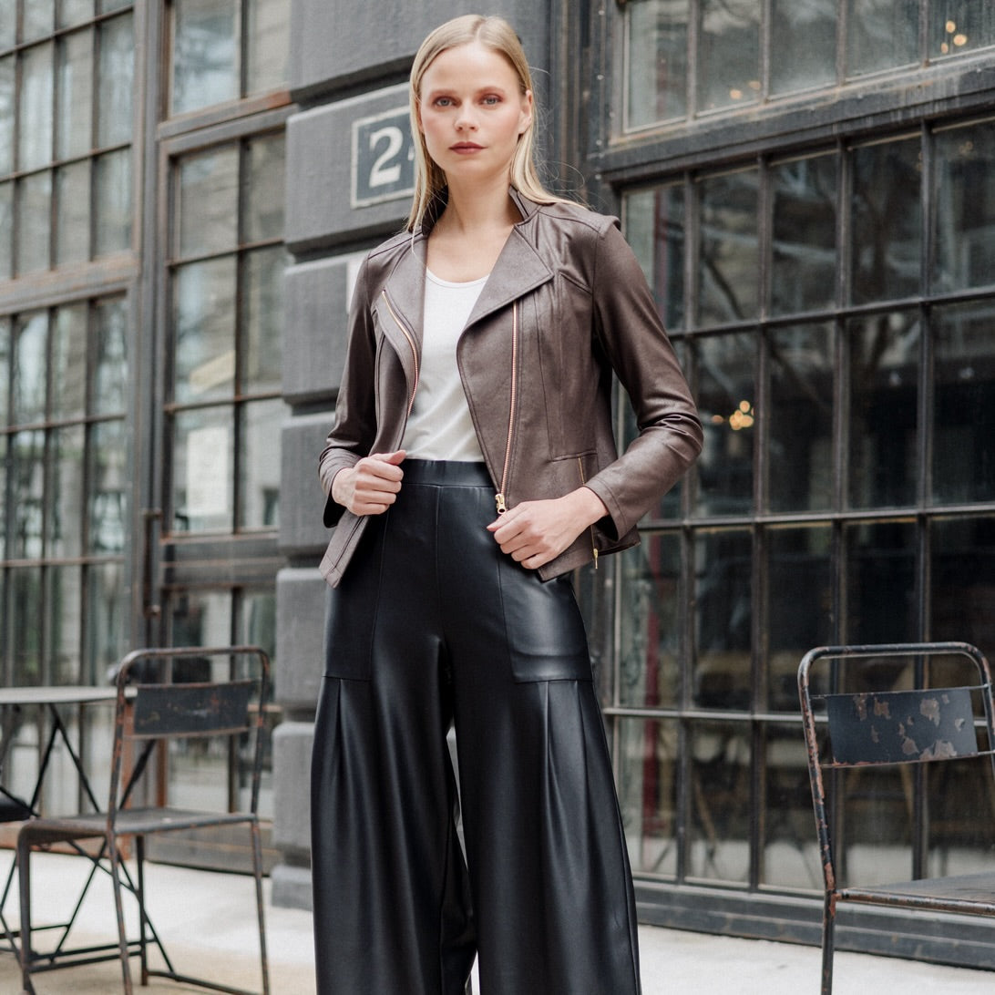 Liquid Leather™ Signature Jacket - Brown - Clara Sunwoo