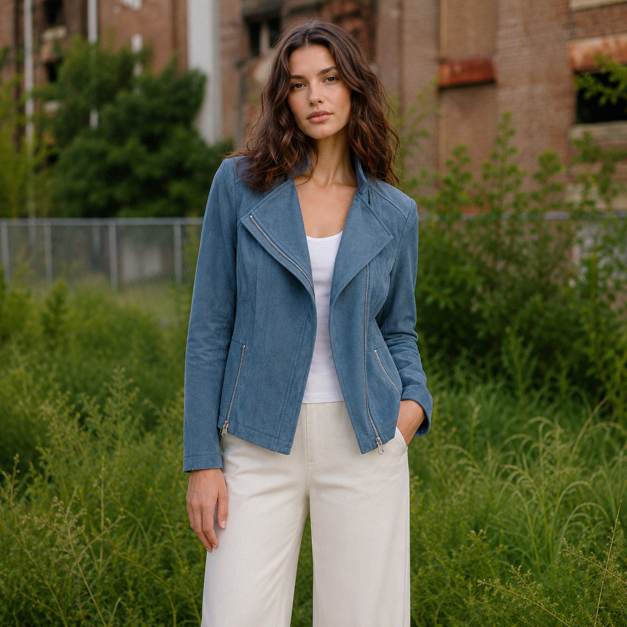 Soft Suede - Signature Jacket - Blue Moss