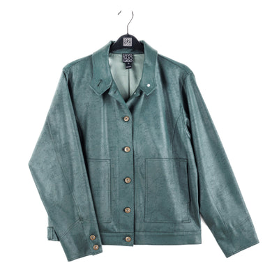 Liquid Leather™ Button Closure Pocket Jacket - Hunter Green - Limited Sizes!