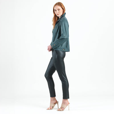 Liquid Leather™ Button Closure Pocket Jacket - Hunter Green - Limited Sizes!