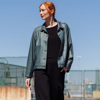 Liquid Leather™ Button Closure Pocket Jacket - Hunter Green - Limited Sizes!