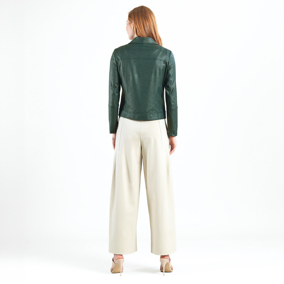 Liquid Leather™ Moto Zip Jacket - Hunter Green - Final Sale