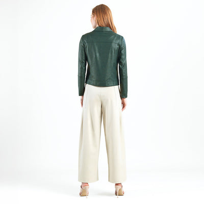 Liquid Leather™ Moto Zip Jacket - Hunter Green - Final Sale