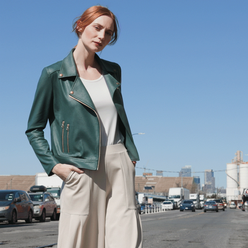 Liquid Leather™ Moto Zip Jacket - Hunter Green - Final Sale