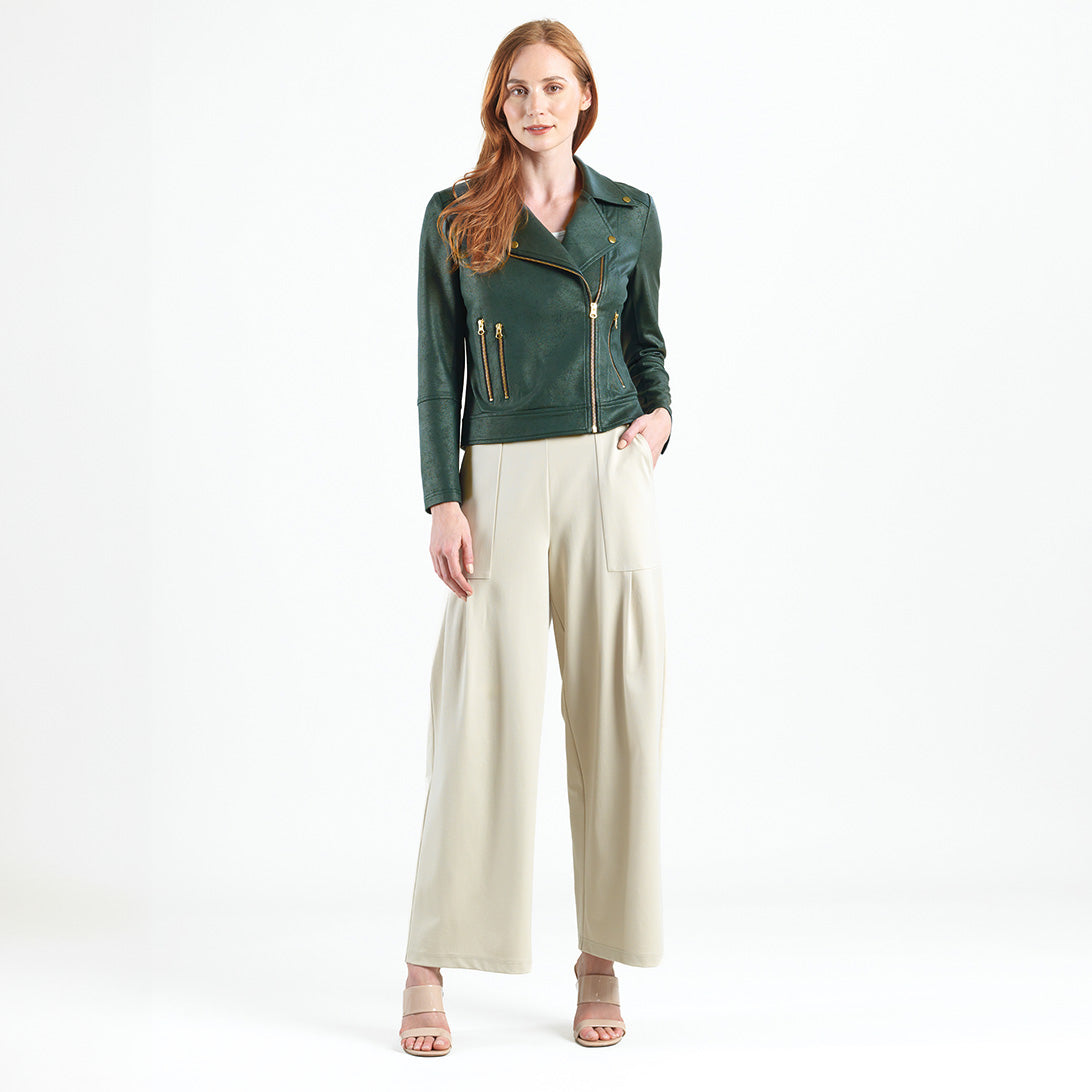 Liquid Leather™ Moto Zip Jacket - Hunter Green - Final Sale