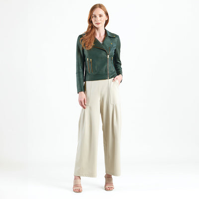 Liquid Leather™ Moto Zip Jacket - Hunter Green - Final Sale