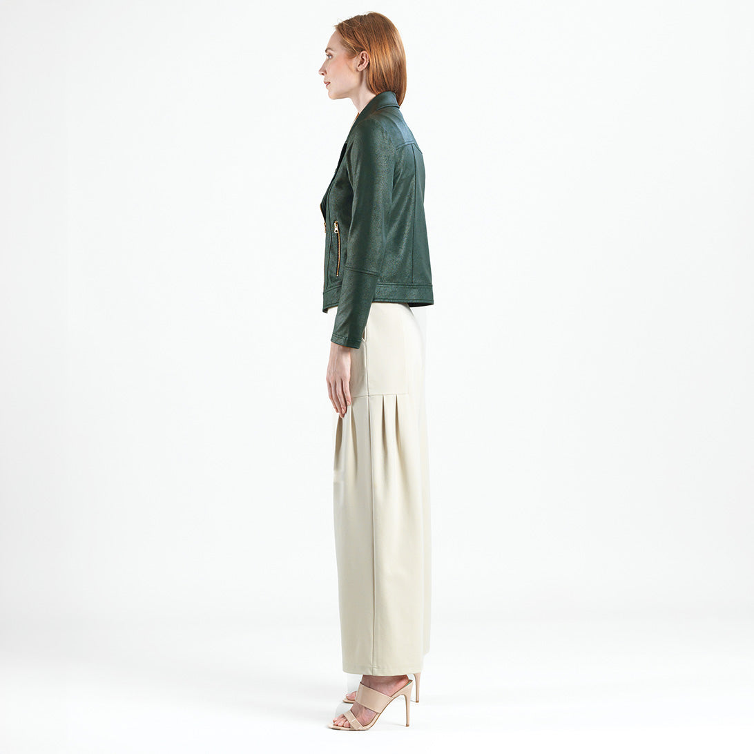 Liquid Leather™ Moto Zip Jacket - Hunter Green - Final Sale