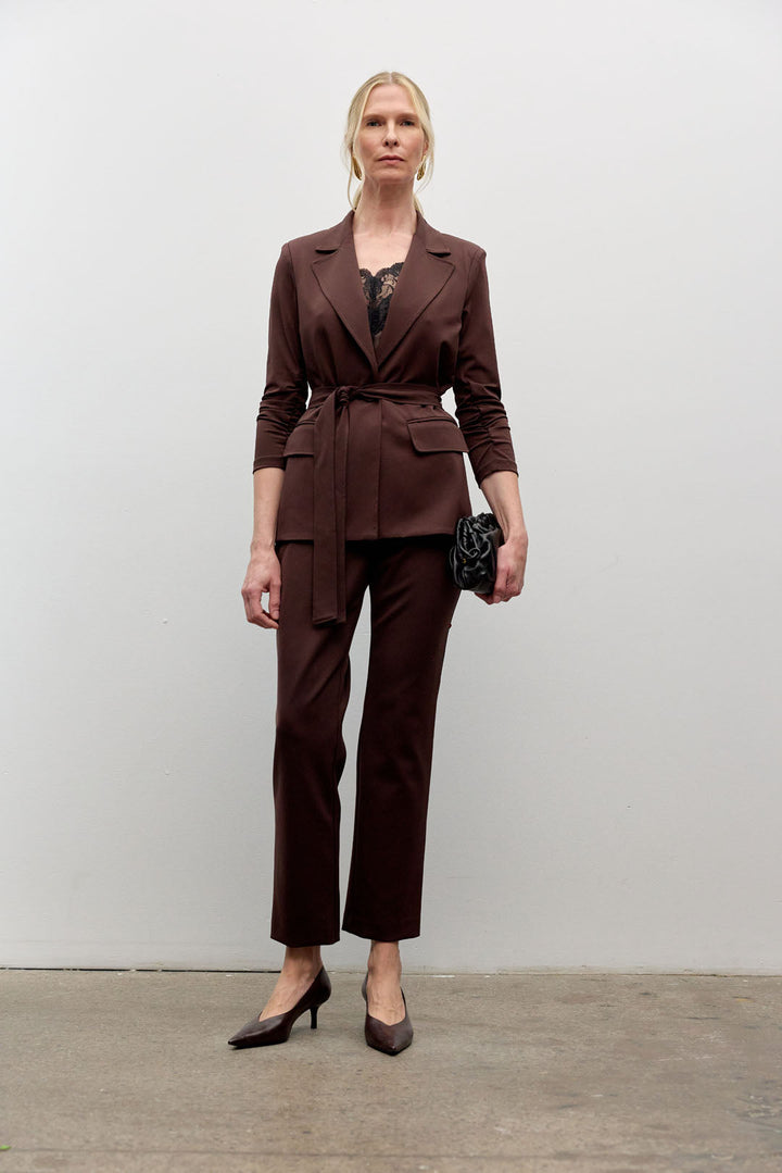 Belted matte jersey jacket