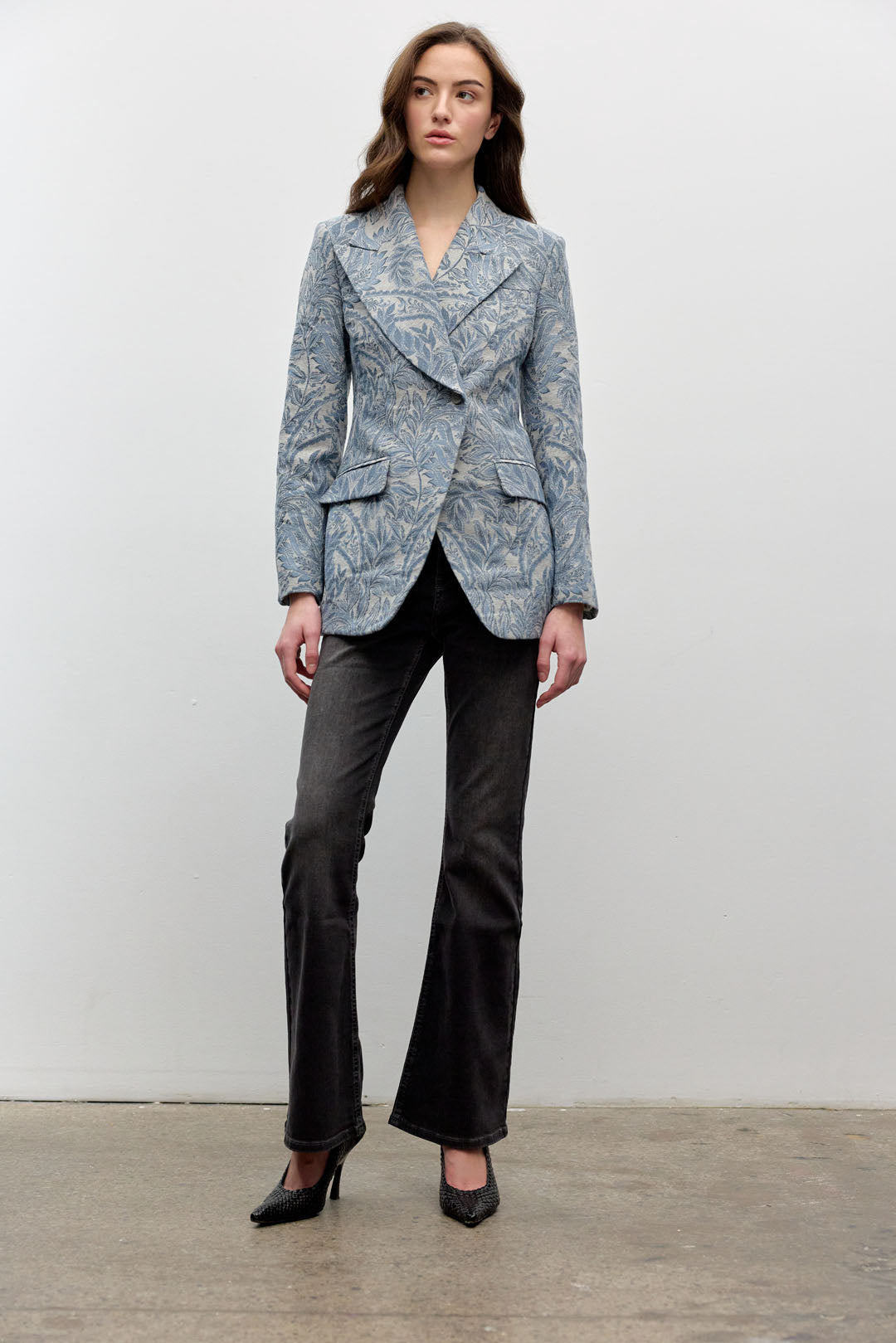 Jacquard single breast jacket