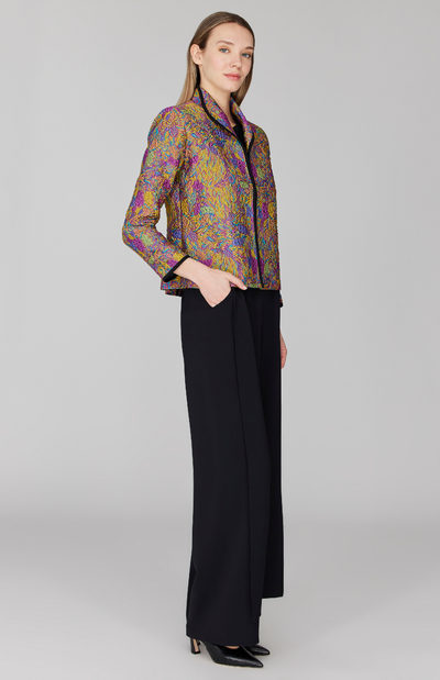 Morgan is 5' 11" and wearing Multi in size XS.