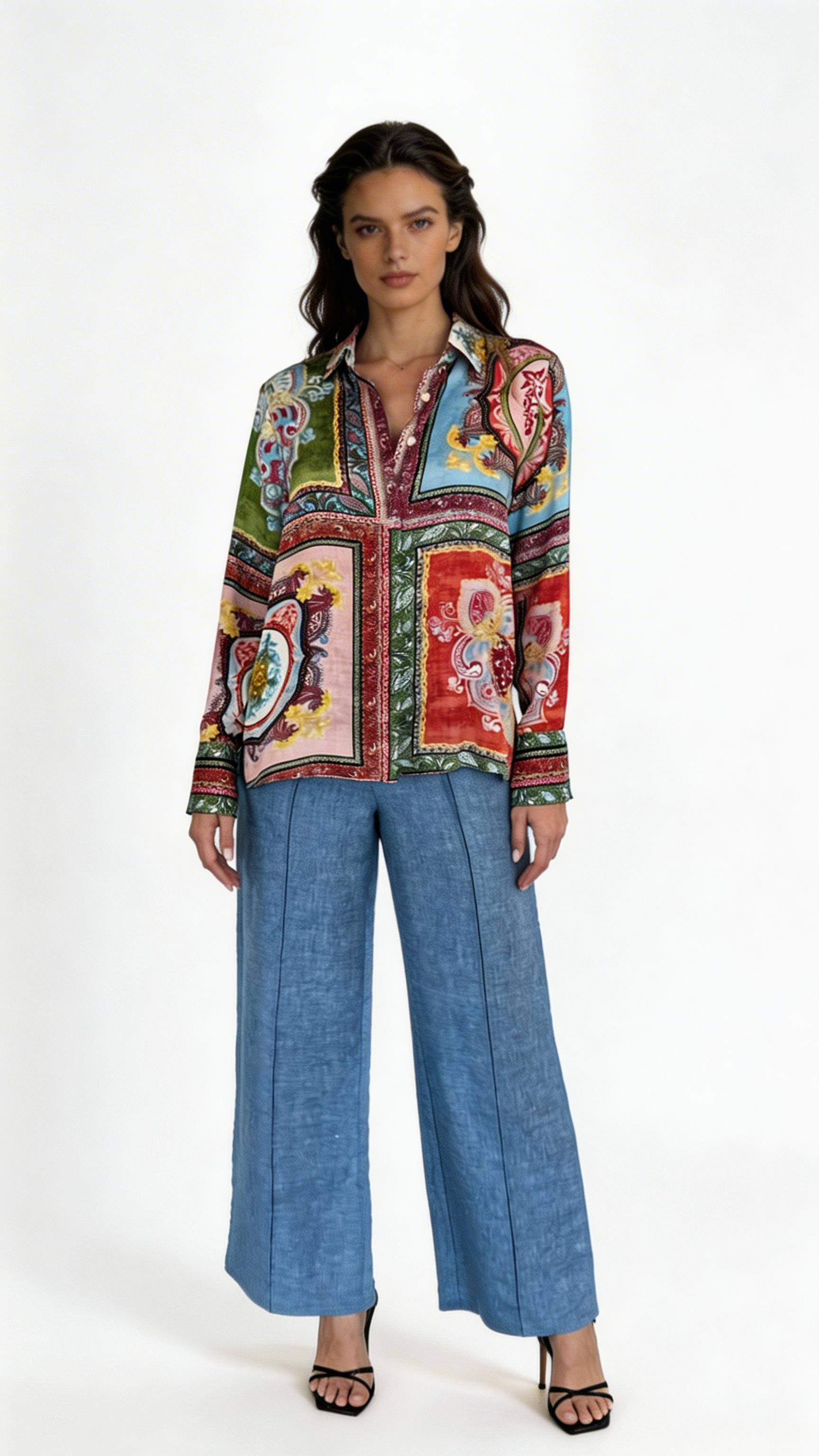 THE JOHANNA KALEIDOSCOPE BLOUSE - ETR61271