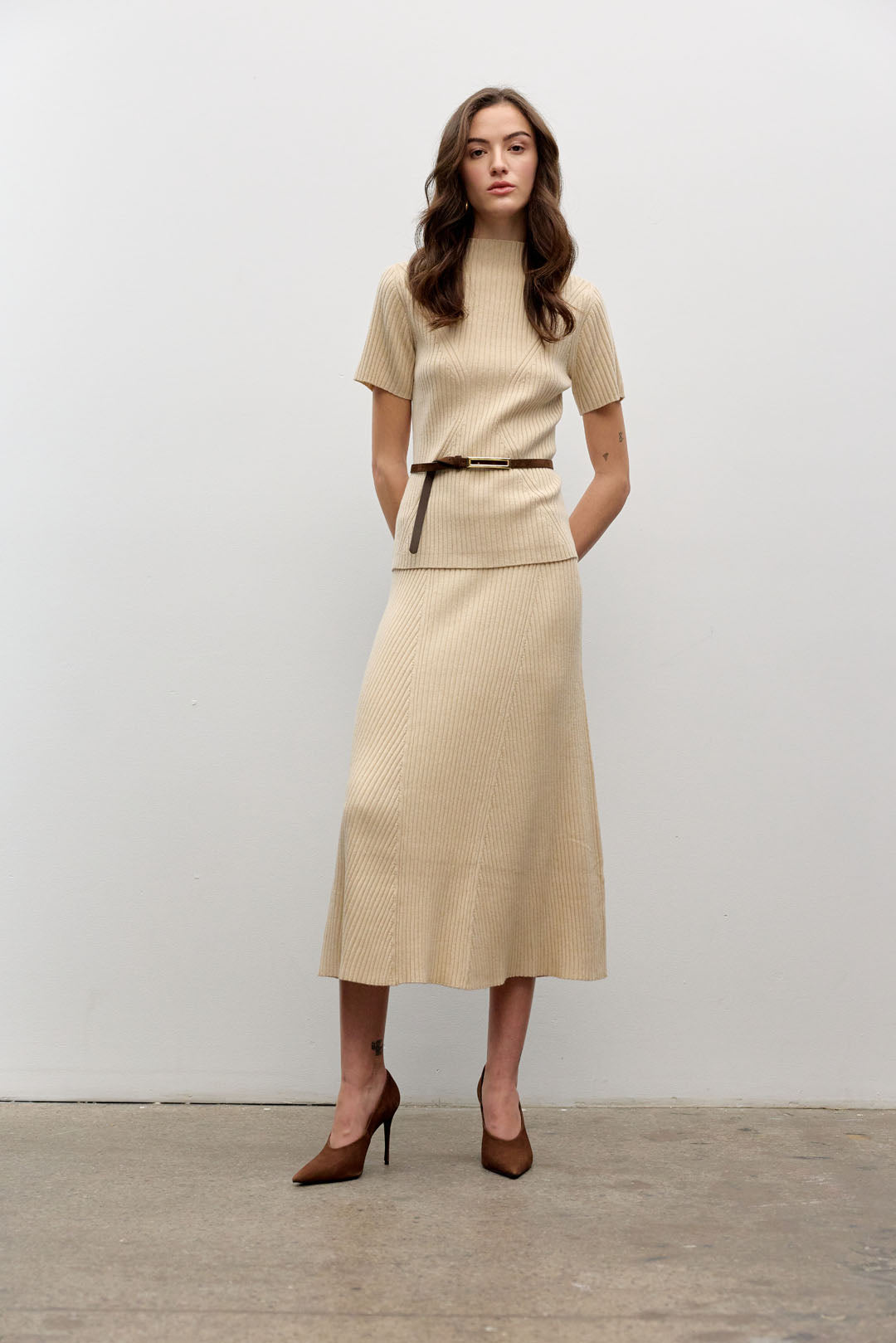 Short sleeve rib top