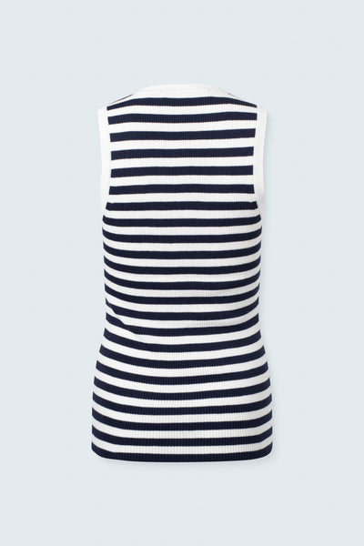 Basic V neck top with stripes