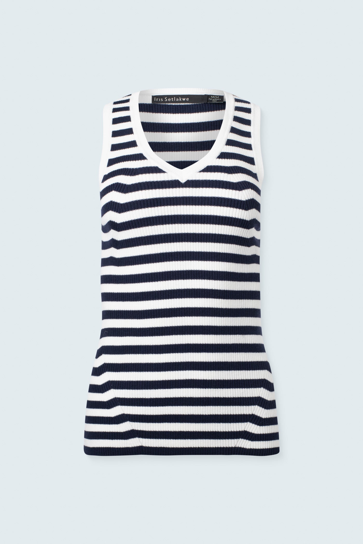 Basic V neck top with stripes