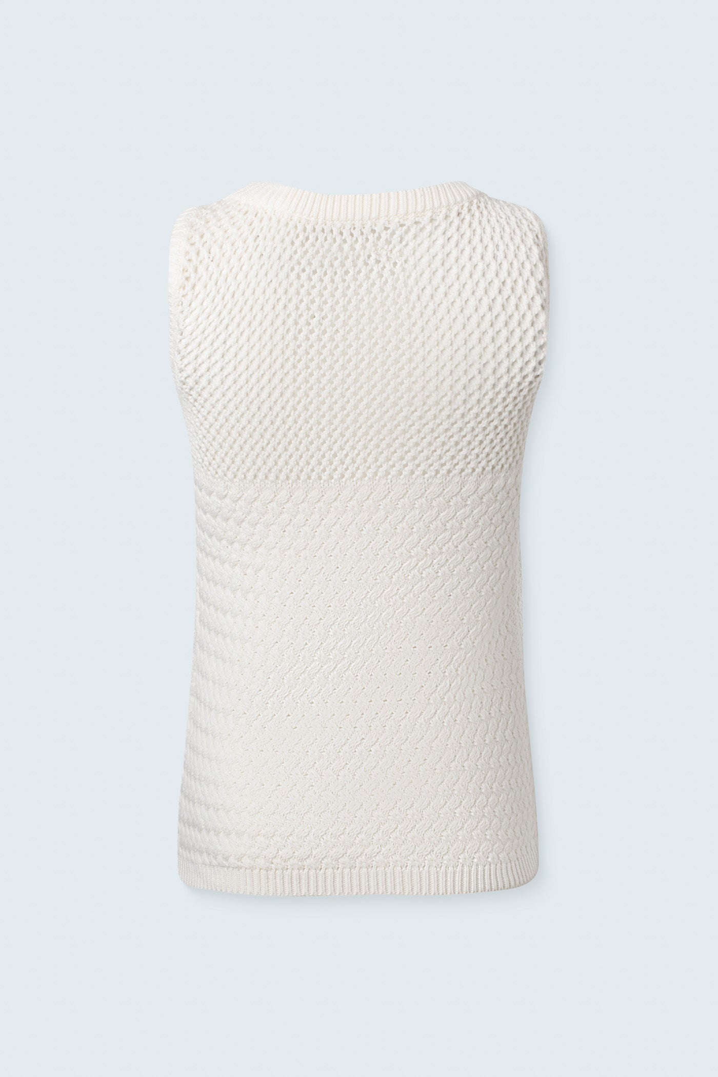 Crewneck sleeveless cami with woven stitch