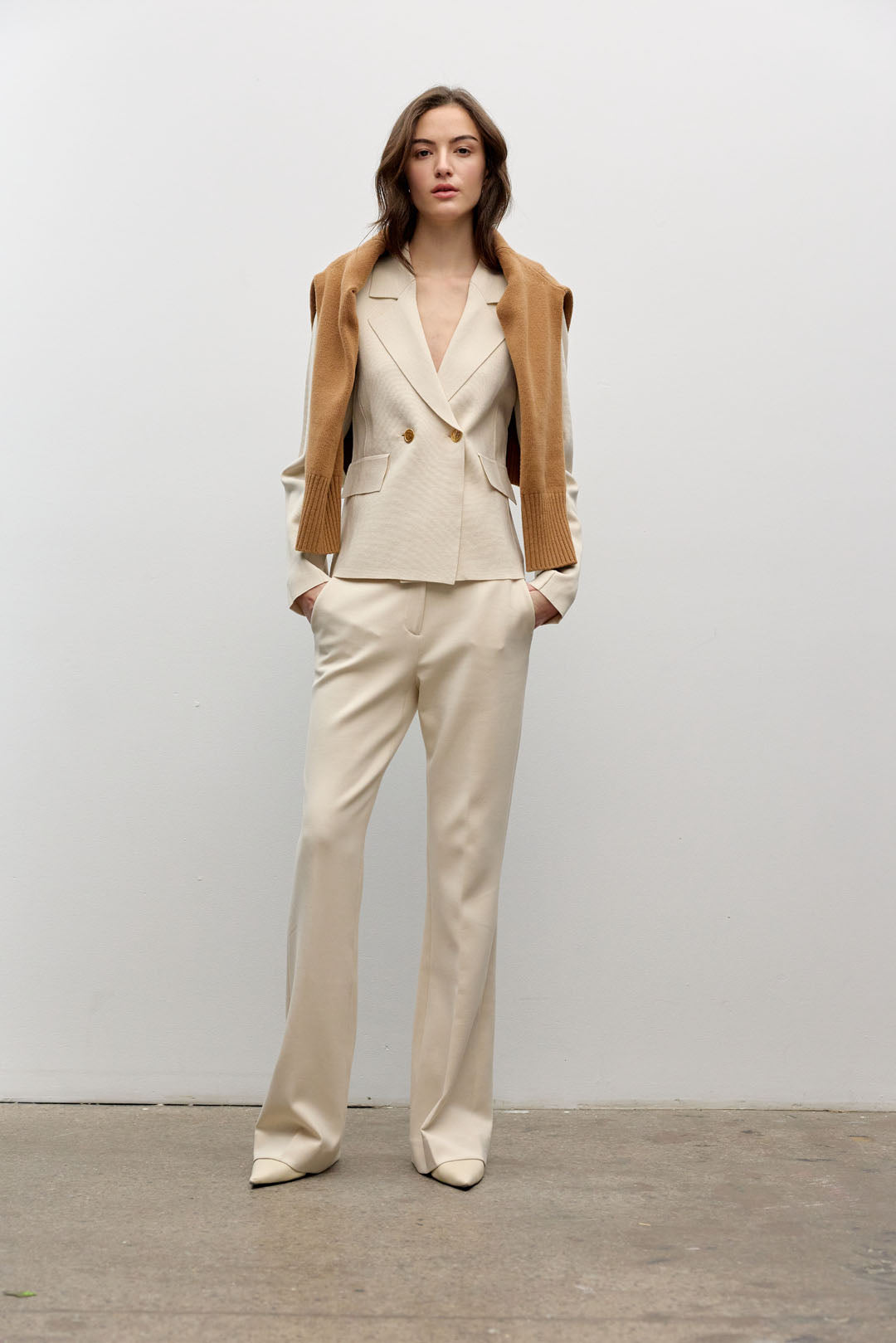 Knitted double breast jacket