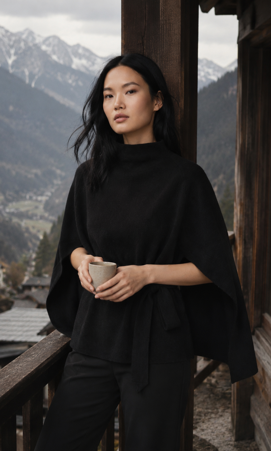 Kai Knit Waist Tie Cape